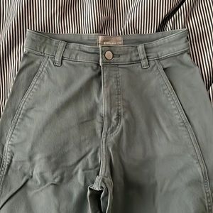 Everlane barrel pant in sage color